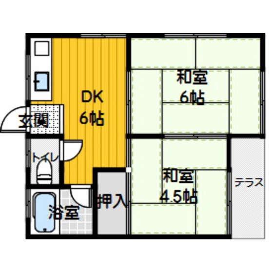 【間取り図】各部屋へＤＫを中心に繋がるのでいろんな使い方ができますよ！