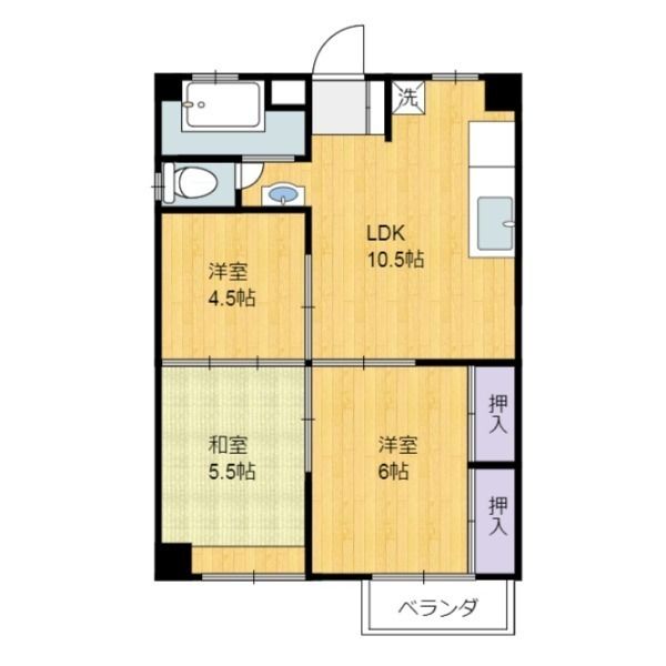 【間取り図】使いやすい3ＬＤＫのお部屋です