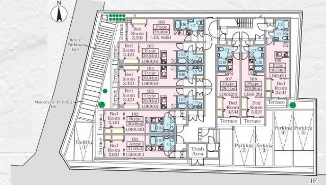 【間取り図】１F配置図