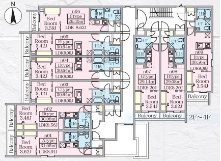 【間取り図】2-4F配置図